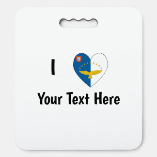 I Love (Azorean Flag Heart) Personalized  Seat Cushion
