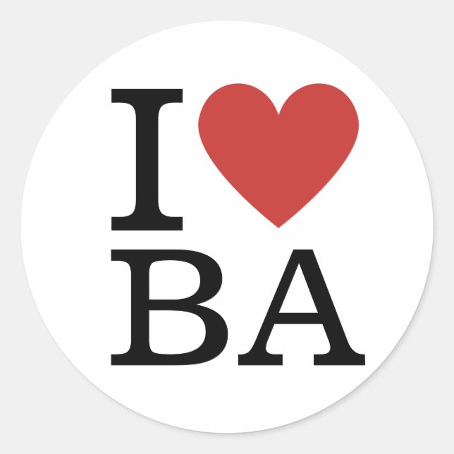 I ❤️ Love BA Business Analytics Staff CUSTOM Classic Round Sticker (Front)