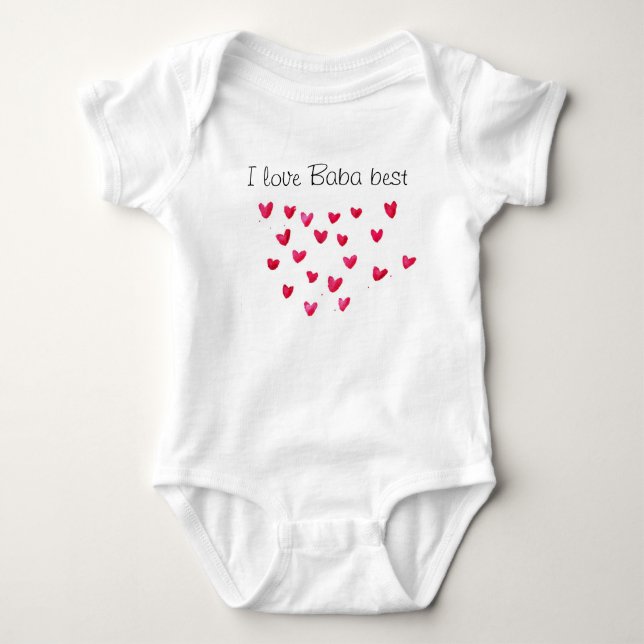 I love Baba best Baby Bodysuit (Front)