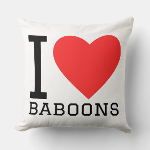I love baboons throw pillow