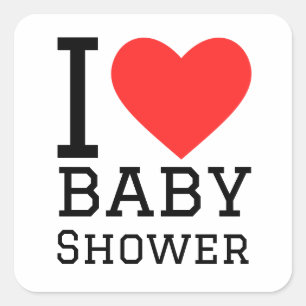 I love baby shower square sticker