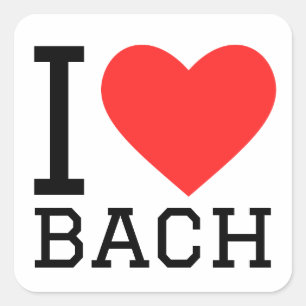 I love Bach Square Sticker