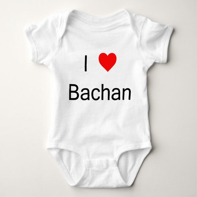 I love Bachan one piece Baby Bodysuit (Front)