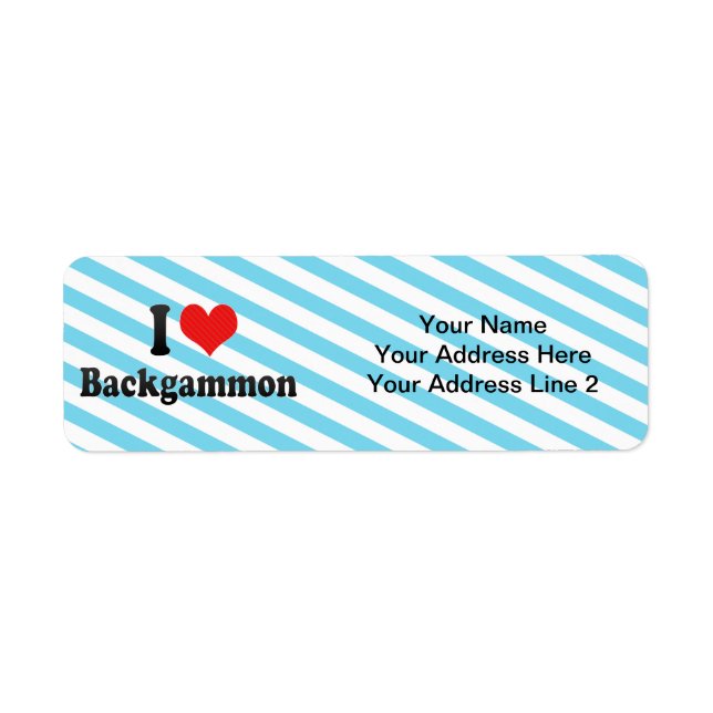 I Love Backgammon Label (Front)