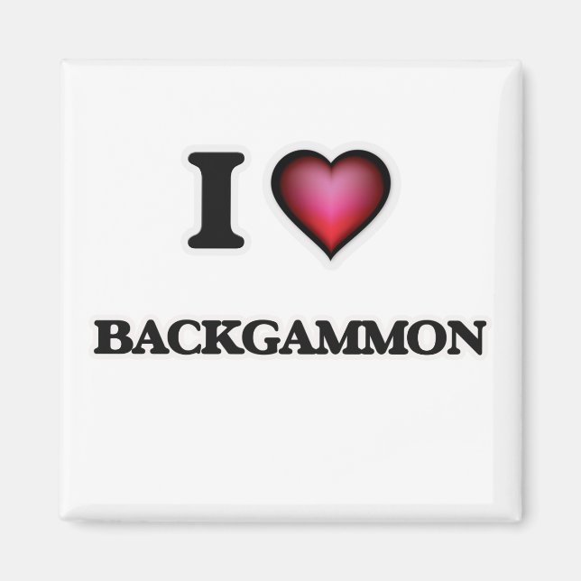 I Love Backgammon Magnet (Front)