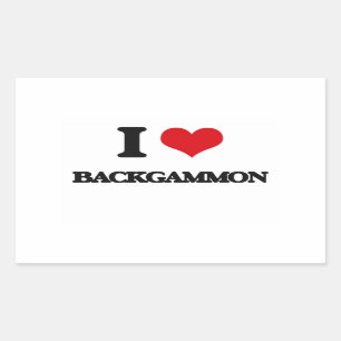 I Love Backgammon Rectangular Sticker