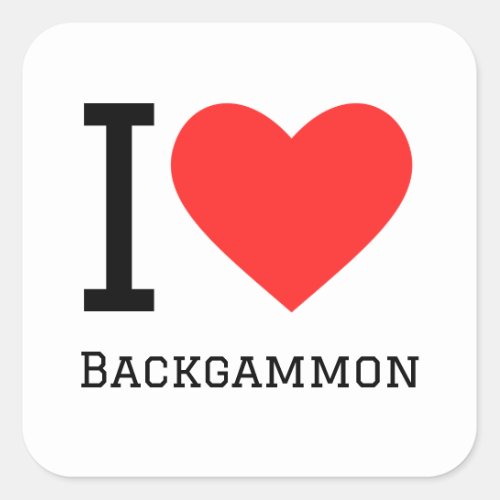 I love backgammon square sticker