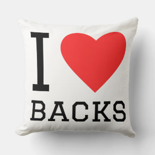 I love backs throw pillow