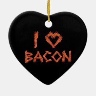 I Love Bacon Ceramic Ornament
