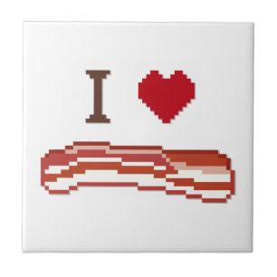 I Love Bacon Ceramic Tile