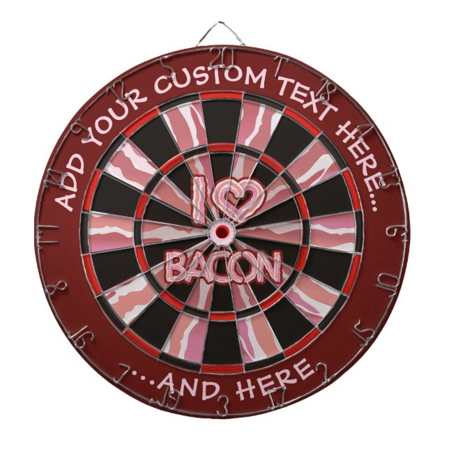 I Love Bacon Dart Board (Front)