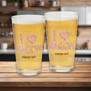 I Love Bacon Glass