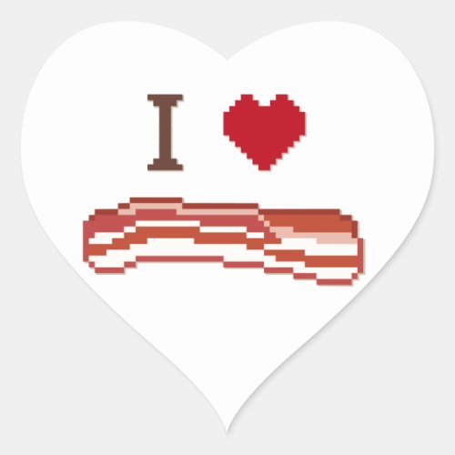 I Love Bacon Heart Sticker