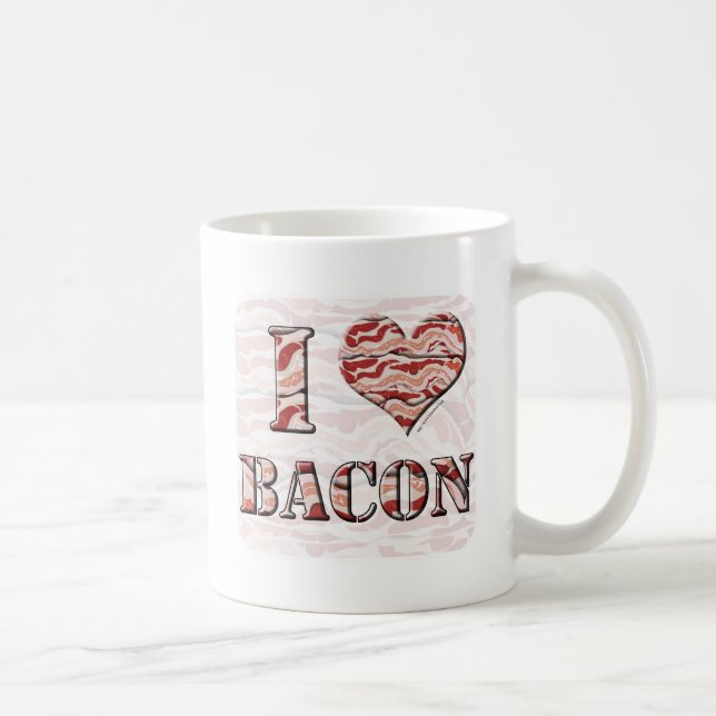 I Love Bacon Hot Fun Epic Breakfast Slogan Coffee Mug (Right)