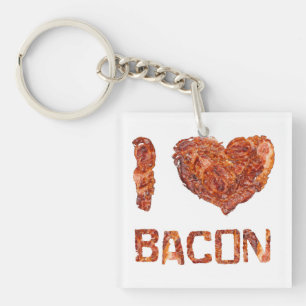 I Love Bacon Keychain