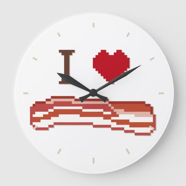I Love Bacon Large Clock (Front)