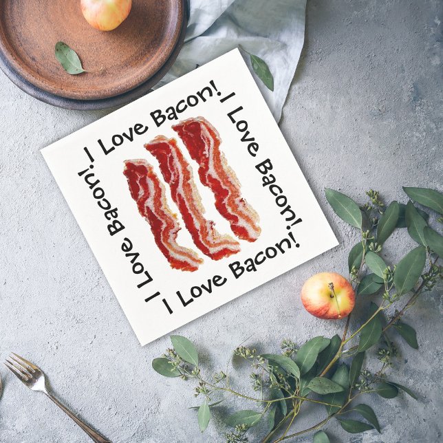 I Love Bacon Paper Napkins (Creator Uploaded)