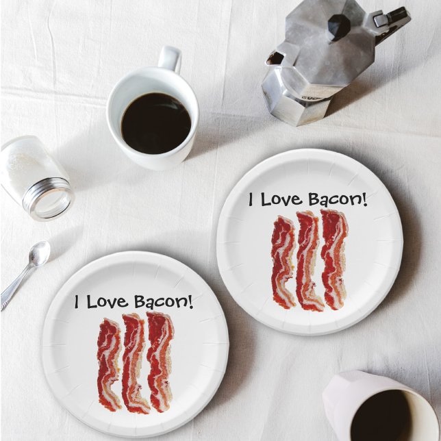 I Love Bacon Paper Plates (Creator Uploaded)