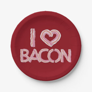 I Love Bacon Paper Plates