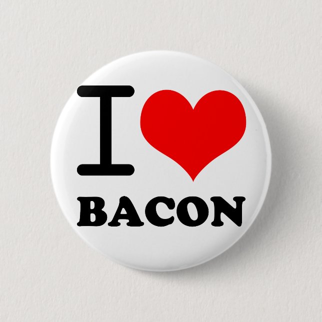 I love bacon pinback button (Front)
