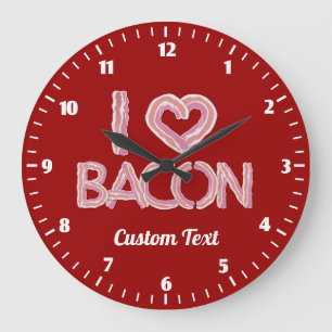 I Love Bacon Round Clock