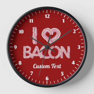 I Love Bacon Round Clock