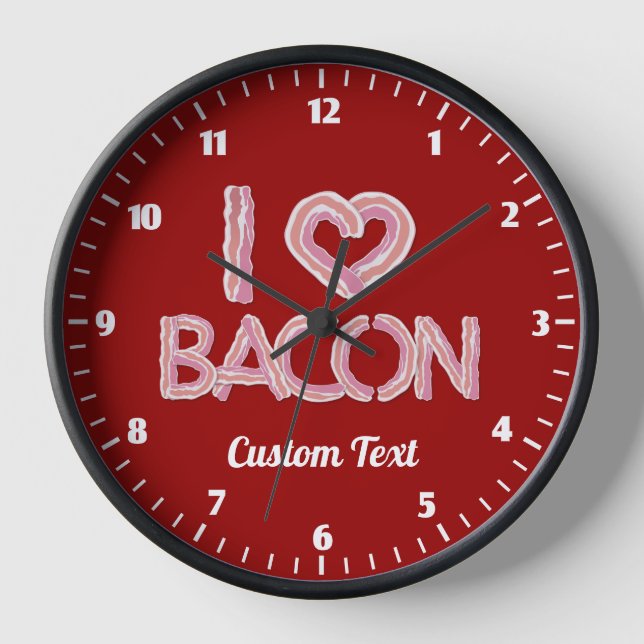 I Love Bacon Round Clock (Front)