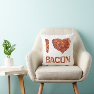 I Love Bacon Throw Pillow