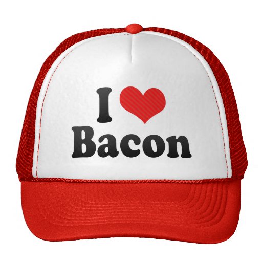 I Love Bacon Trucker Hat | Zazzle