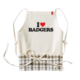 I LOVE BADGERS ZAZZLE HEART APRON