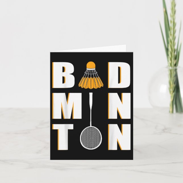 I Love Badminton - Badminton  Card (Front)