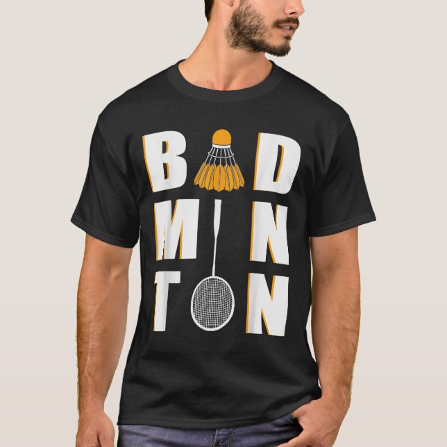 I Love Badminton - Badminton  T-Shirt (Front)