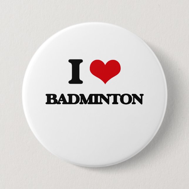 I Love Badminton Button (Front)