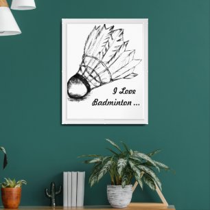 I Love Badminton Framed Art