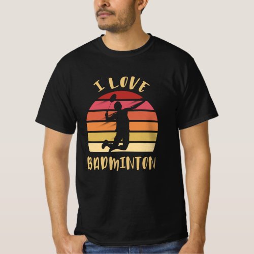 I Love Badminton Jump Smash T_Shirt