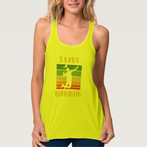 I Love Badminton Jump Smash Tank Top