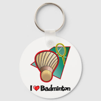 I Love Badminton Keychain