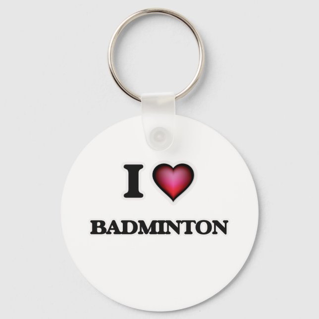 I Love Badminton Keychain (Front)