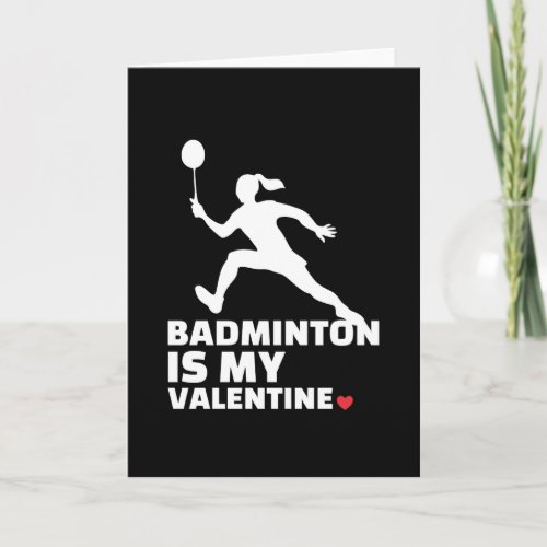  I love badminton Stylish badminton silhouette Card