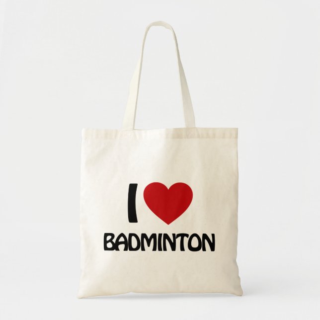 I love Badminton Tote Bag (Front)