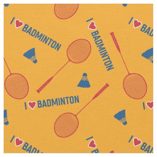 I love badminton with rackets on orange fabric