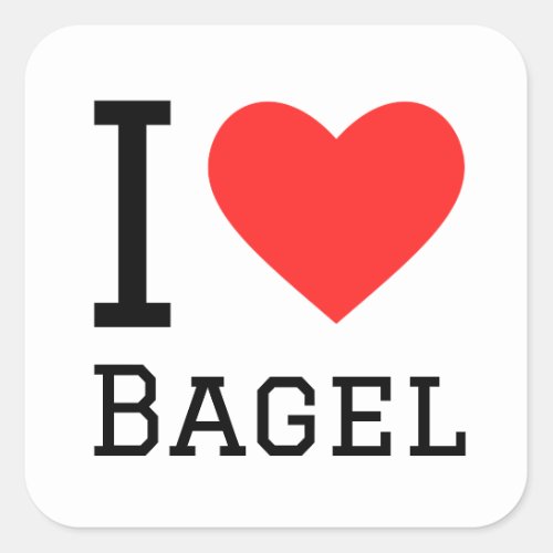 I love bagel square sticker