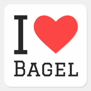 I love bagel square sticker