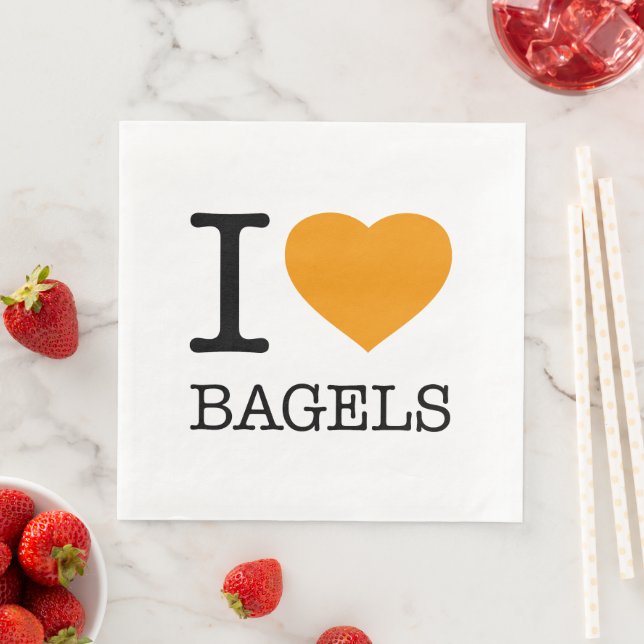 I LOVE BAGELS PAPER DINNER NAPKINS (Insitu)