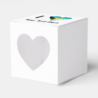 I Love (Bahamas Flag Heart) Personalized Favor Boxes