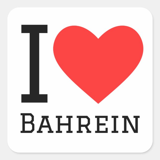 I love bahrein square sticker (Front)