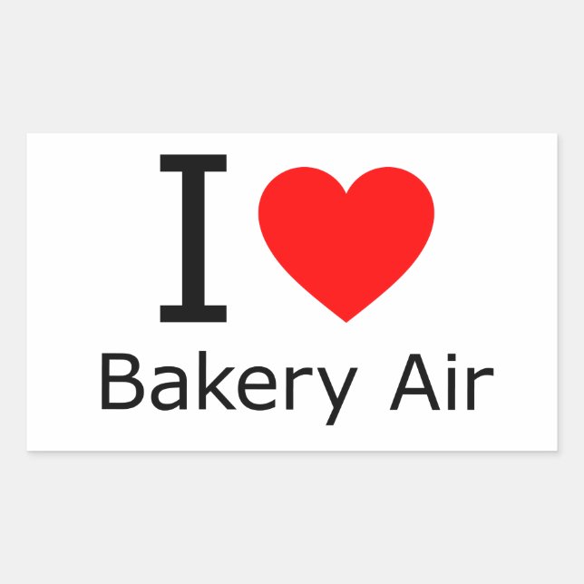 I Love Bakery Air Rectangular Sticker (Front)