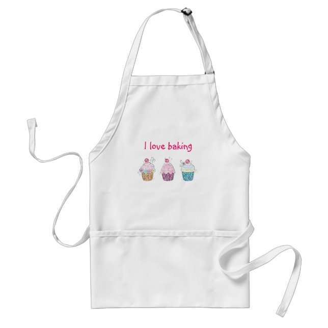 I Love Baking Adult Apron (Front)