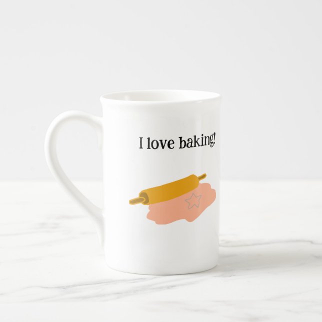 I Love Baking Bone China Mug (Left)
