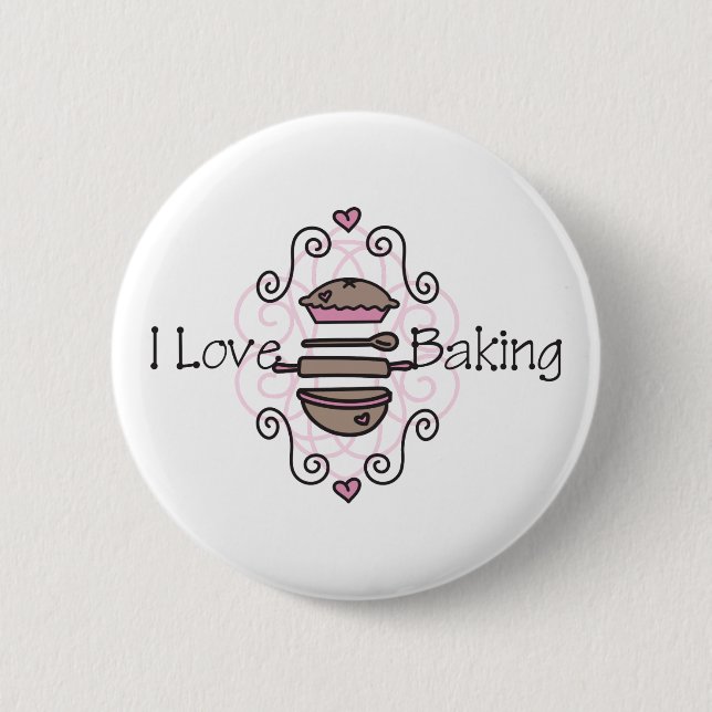 I Love Baking Button (Front)